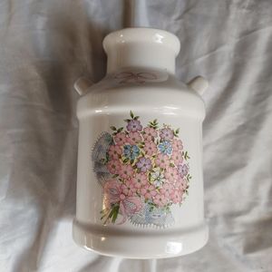 SOLD-Cute Vintage Cottage Milk Can Jug